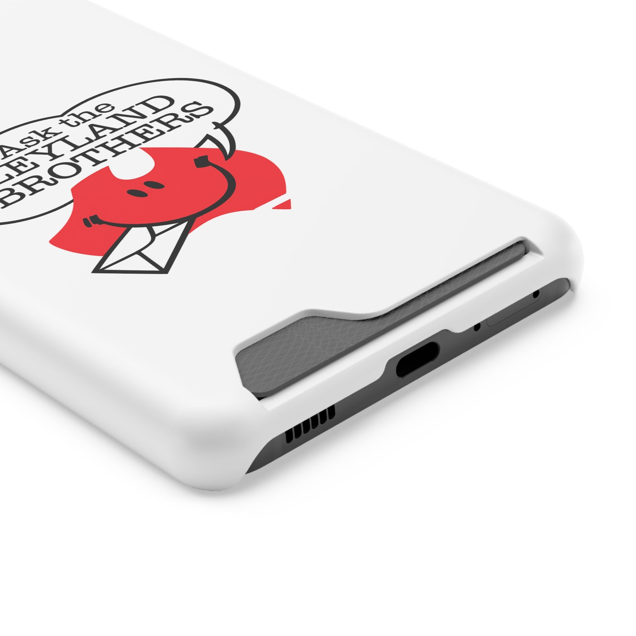 Ask the Leyland Brothers Phone Case with Card Holder — Retro Travel Logo Protective Cover