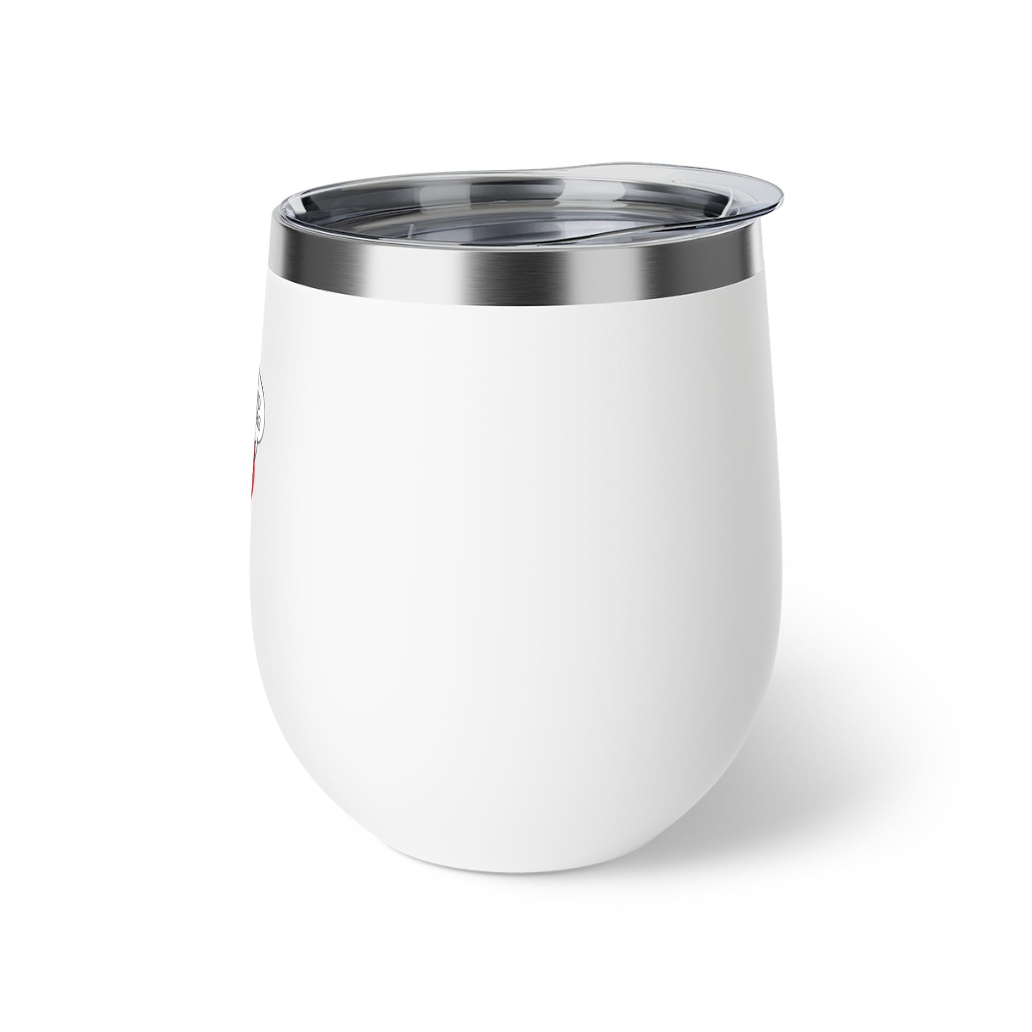 Insulated Wine Tumbler — "Ask the Leyland Brothers" Retro Travel Sticker Design, 12oz Copper Vacuum