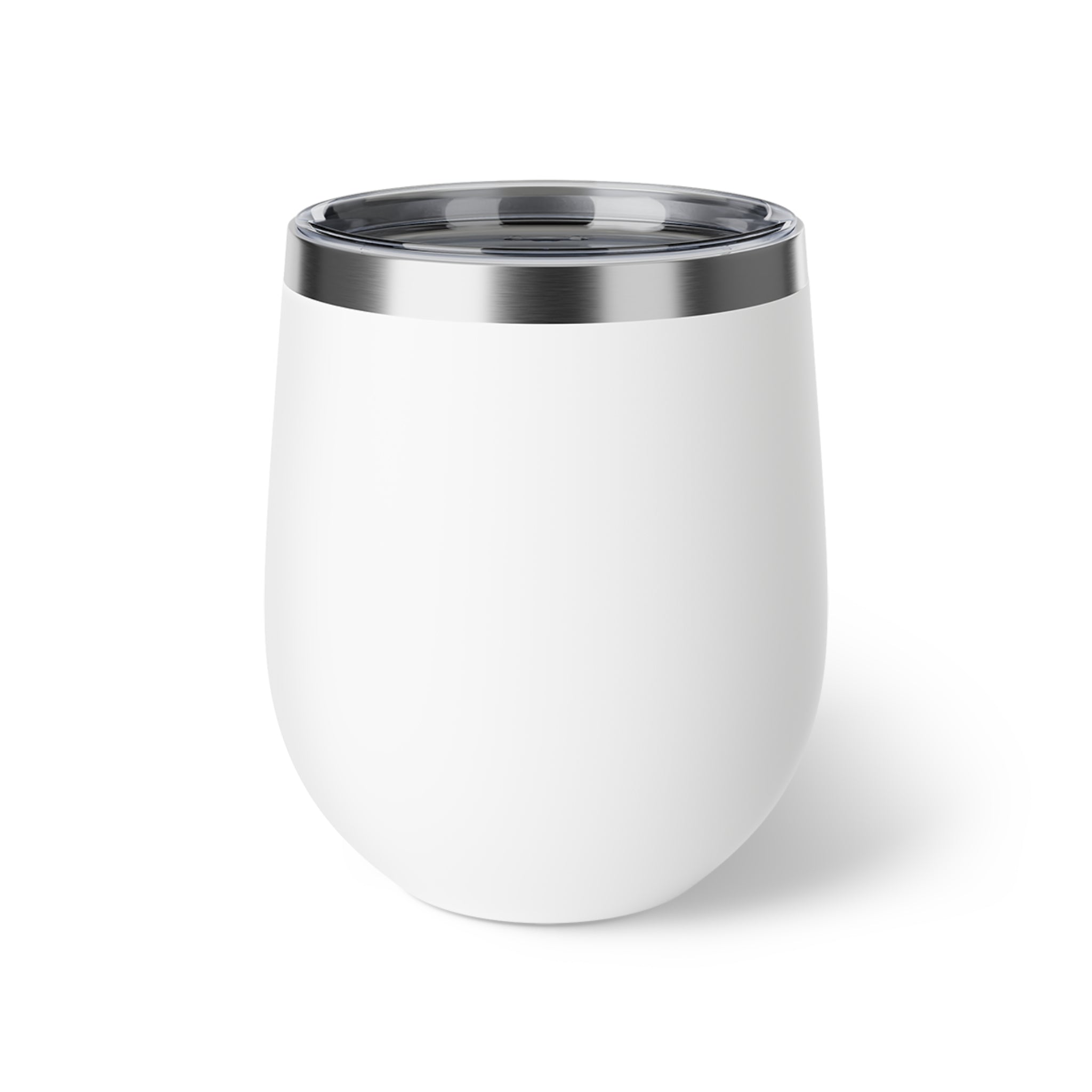 Insulated Wine Tumbler — "Ask the Leyland Brothers" Retro Travel Sticker Design, 12oz Copper Vacuum