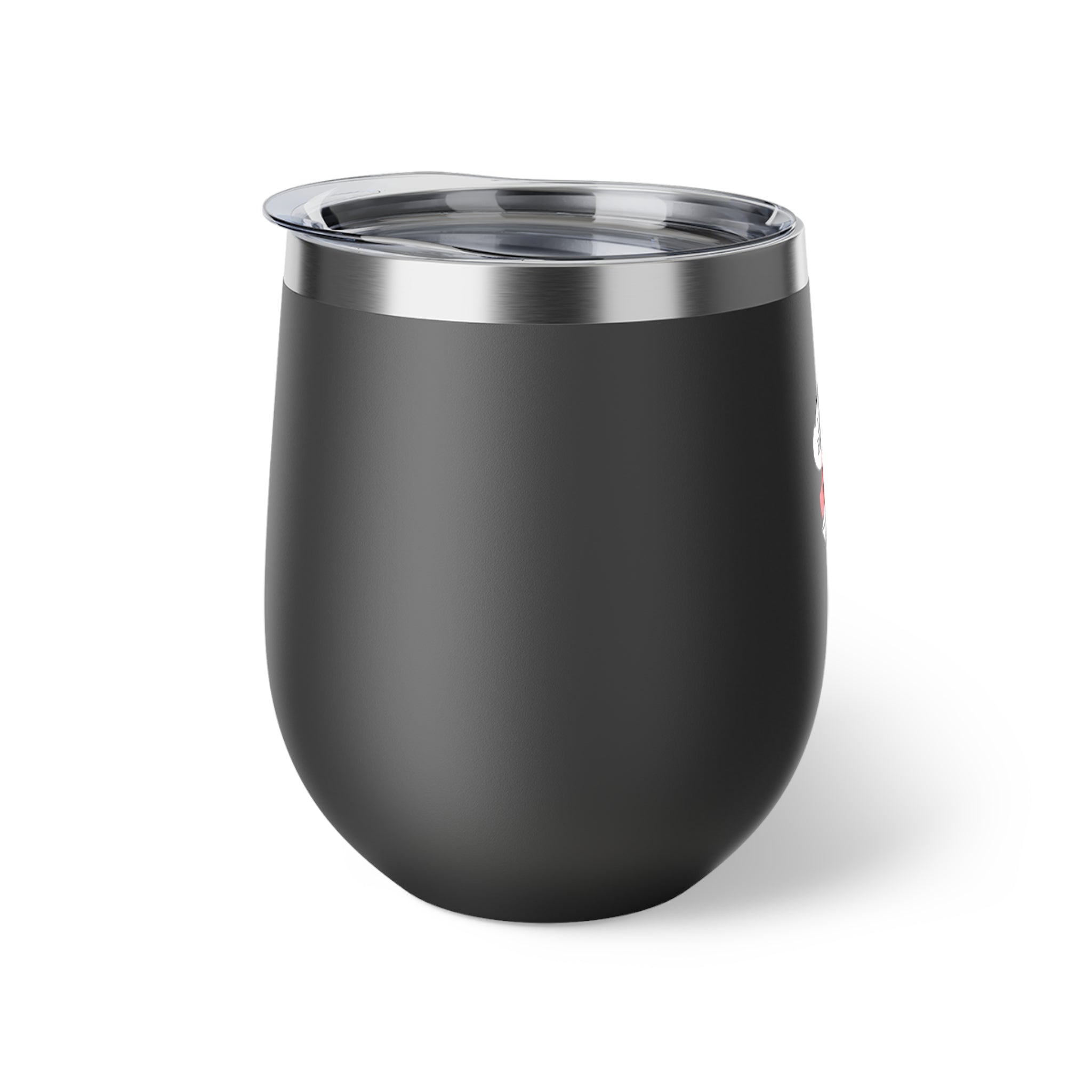 Insulated Wine Tumbler — "Ask the Leyland Brothers" Retro Travel Sticker Design, 12oz Copper Vacuum