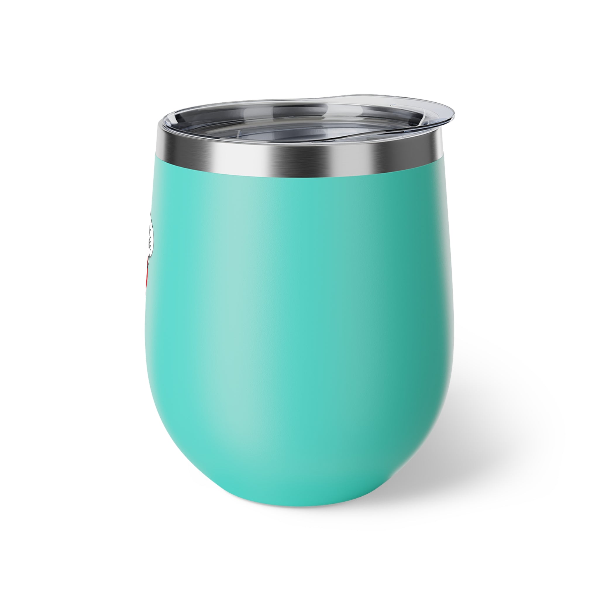 Insulated Wine Tumbler — "Ask the Leyland Brothers" Retro Travel Sticker Design, 12oz Copper Vacuum