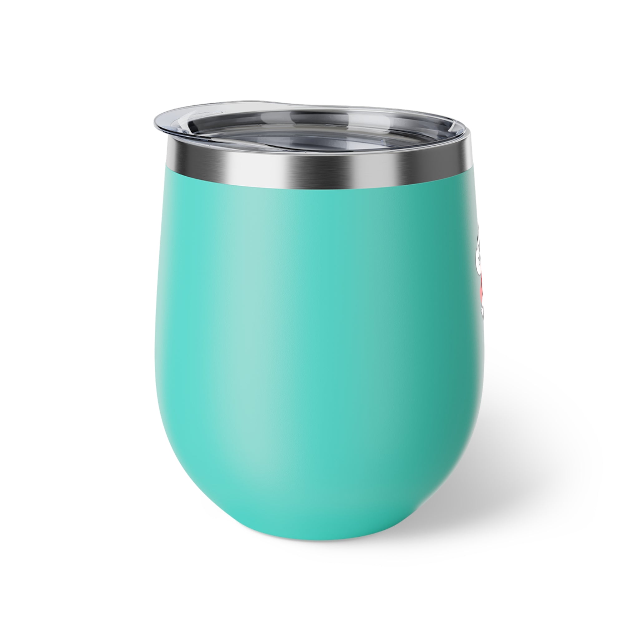 Insulated Wine Tumbler — "Ask the Leyland Brothers" Retro Travel Sticker Design, 12oz Copper Vacuum