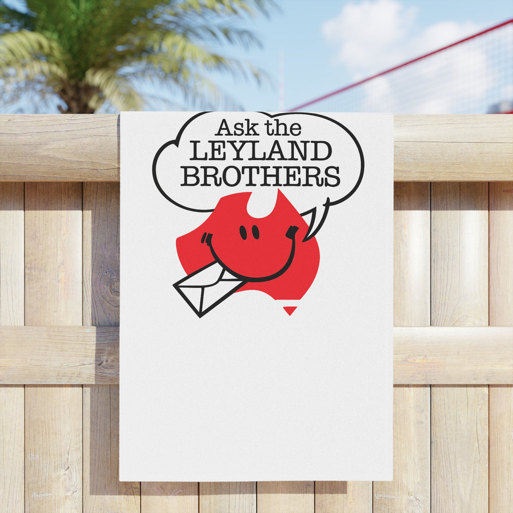 Ask The Leyland Brothers Beach Towel – Retro Aussie Travel Graphic