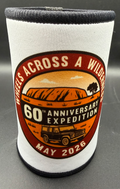 Wheels Across a Wilderness 60th anniversary Stubby Cooler - White